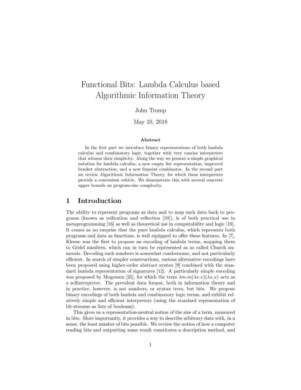 Lambda Calculus Based Algorithmic Information Theory