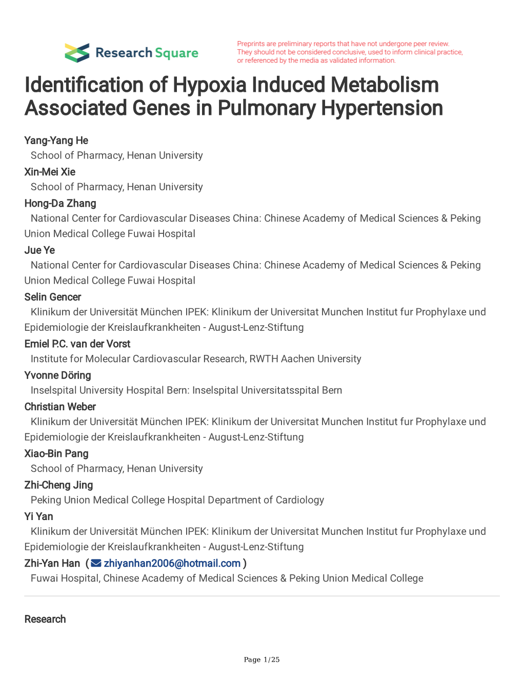 Identi Cation of Hypoxia Induced Metabolism Associated Genes In