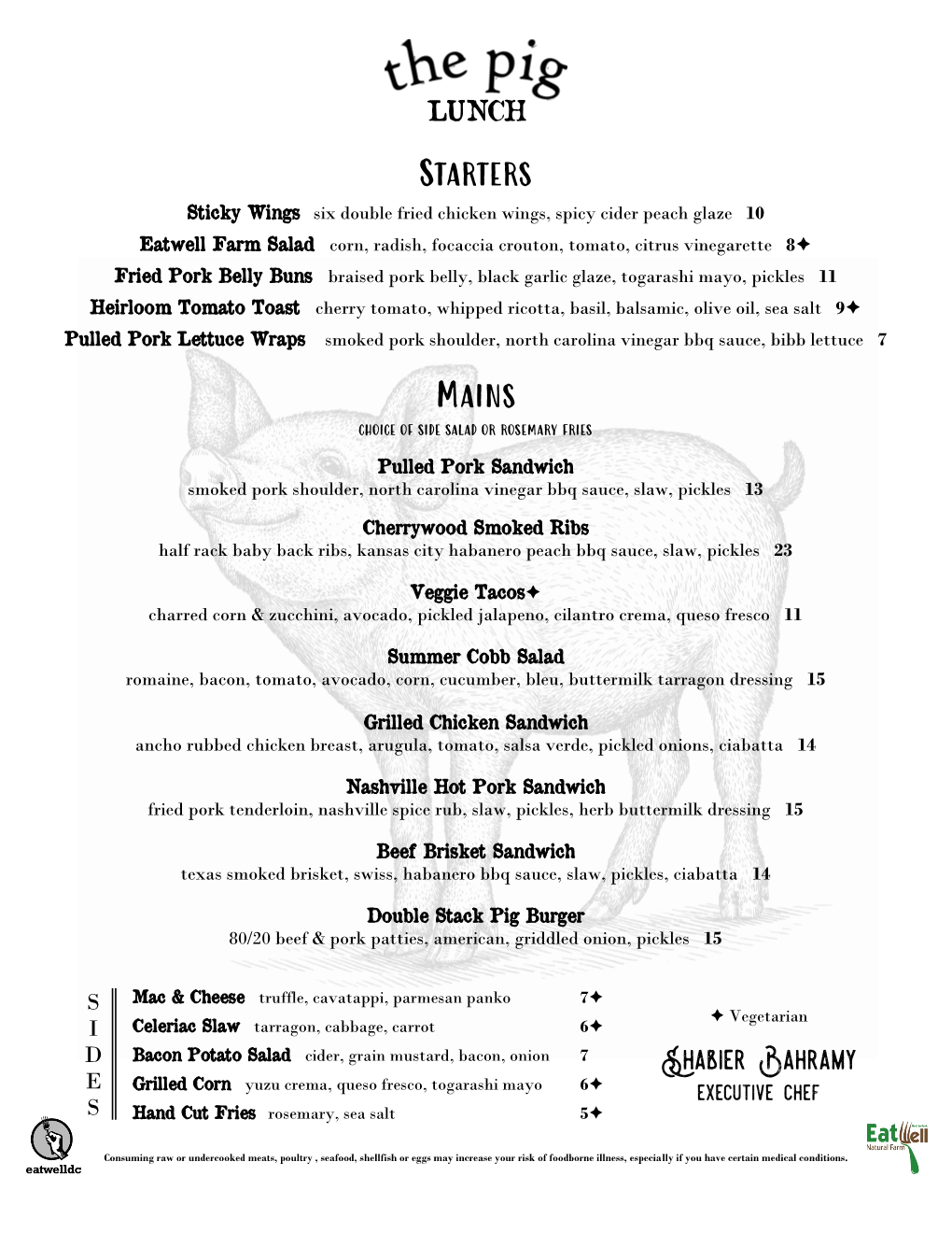 THE PIG Lunch Menu (PDF)