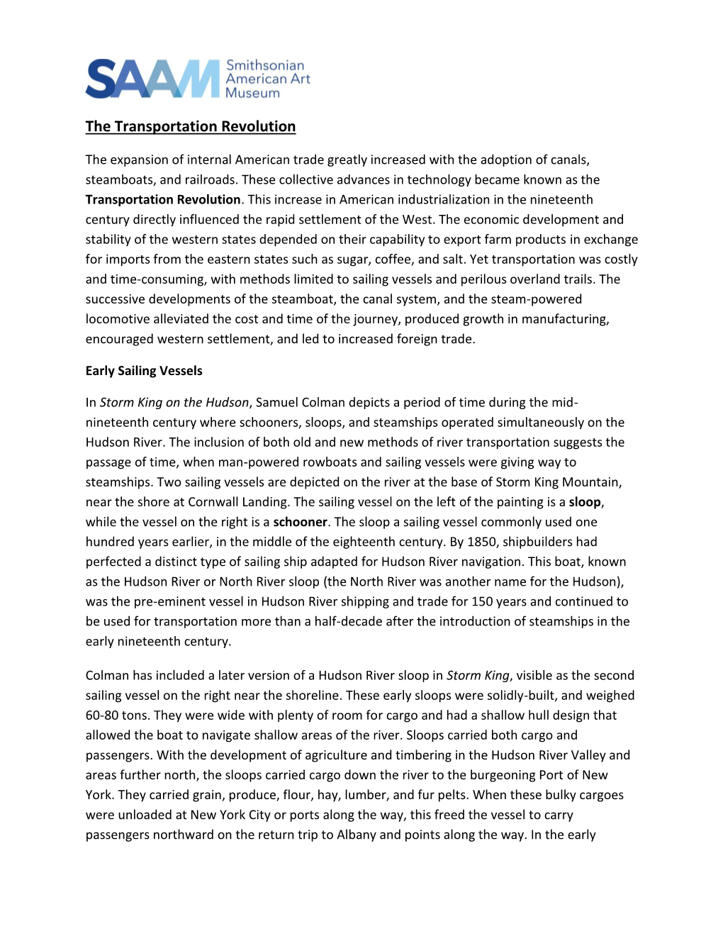 The Transportation Revolution