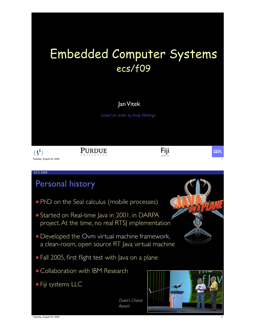 Embedded Computer Systems Ecs/F09