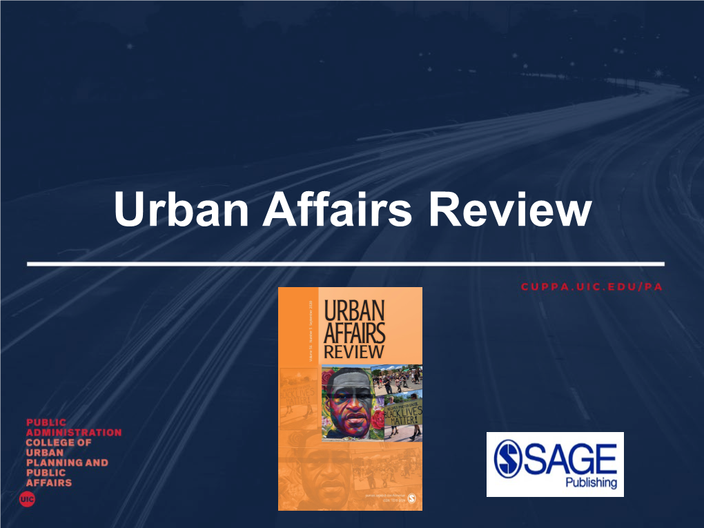 Urban Affairs Review Urban Affairs Review (Updated September 2020)