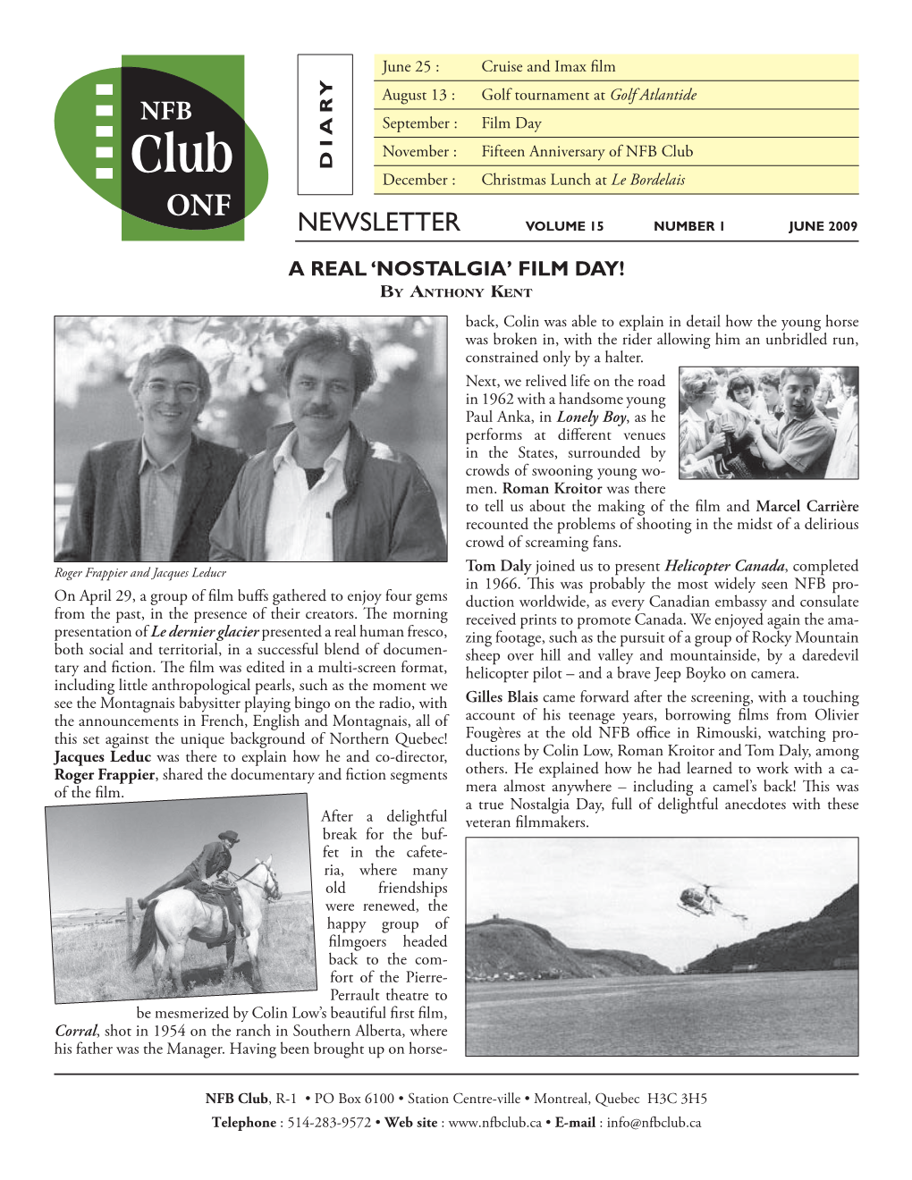 Newsletter Volume 15 Number 1 June 2009