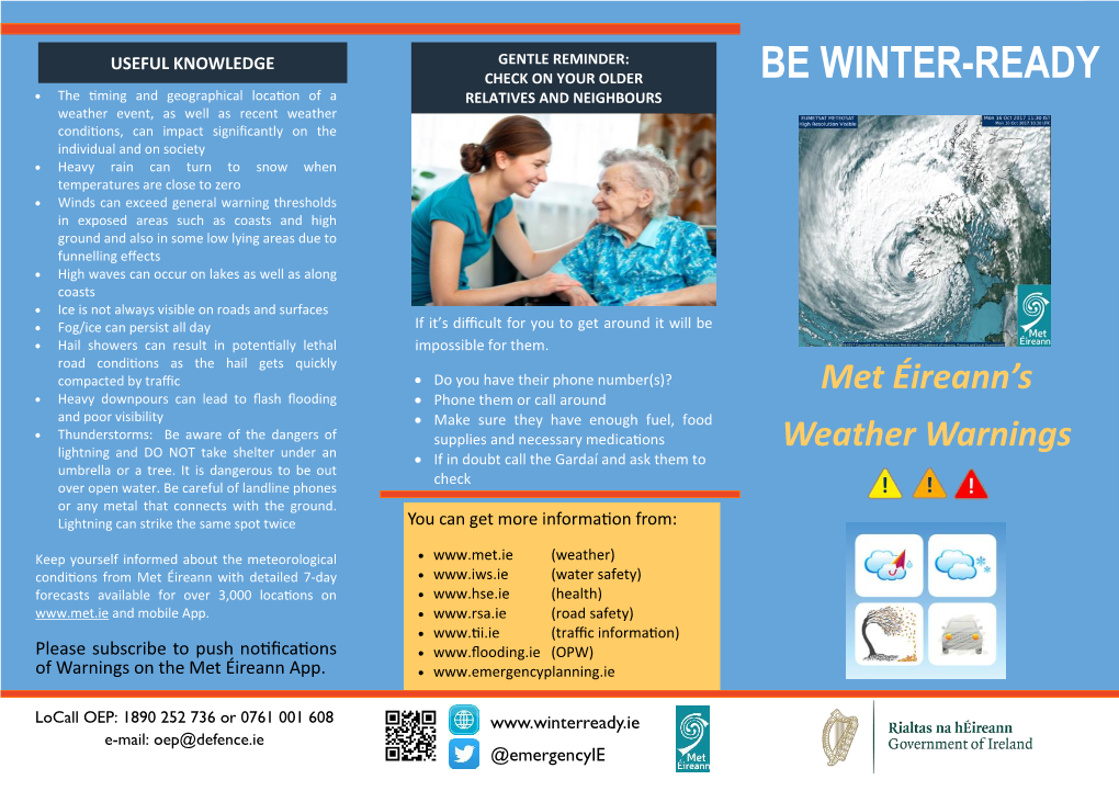 Met Éireann's Weather Warnings BE WINTER-READY