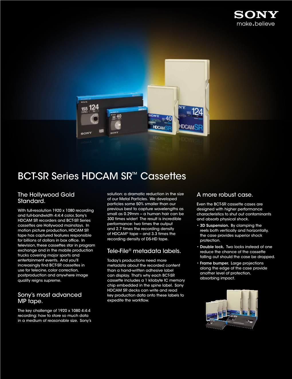 BCT-SR Series HDCAM SR™ Cassettes