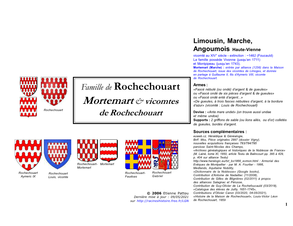 Famille De Rochechouart-Mortemart