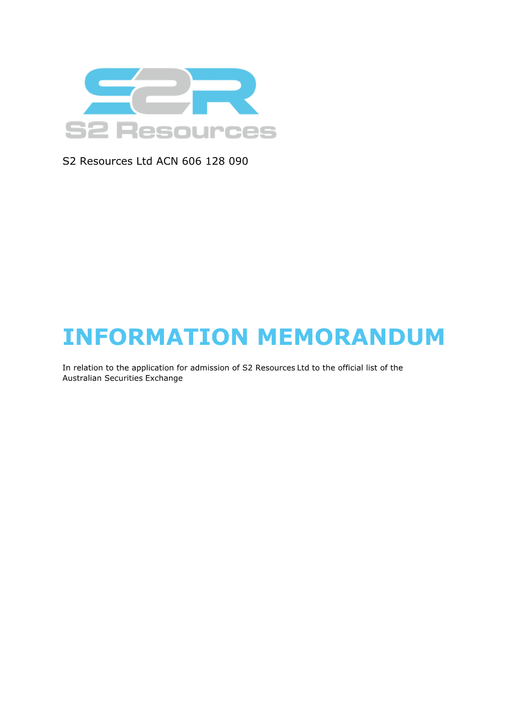 Information Memorandum