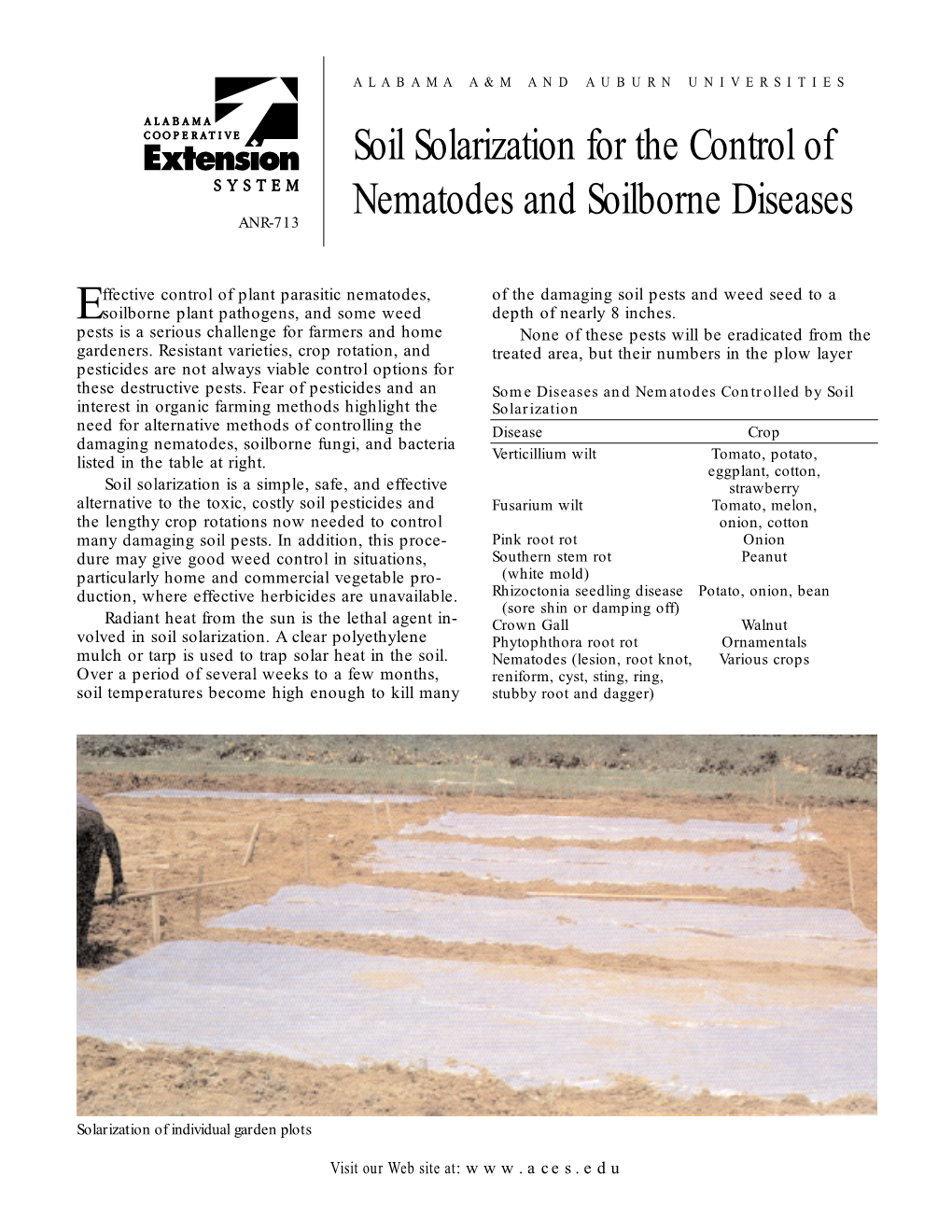Soil Solarization for the Control of Nematodes and Soilborne Diseases ANR-713