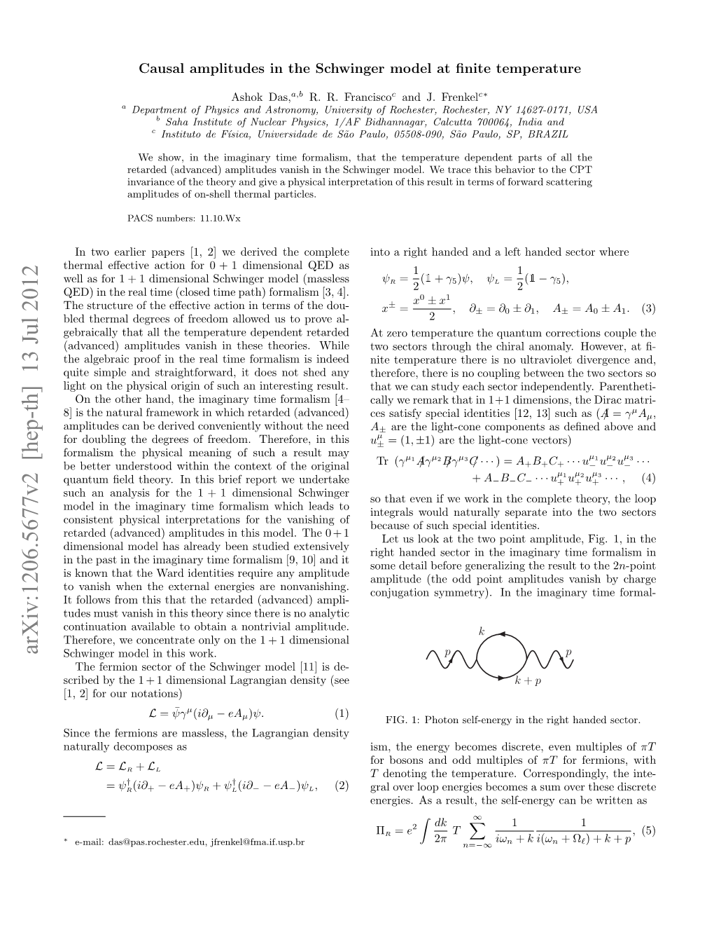 Causal Amplitudes in the Schwinger Model at Finite Temperature