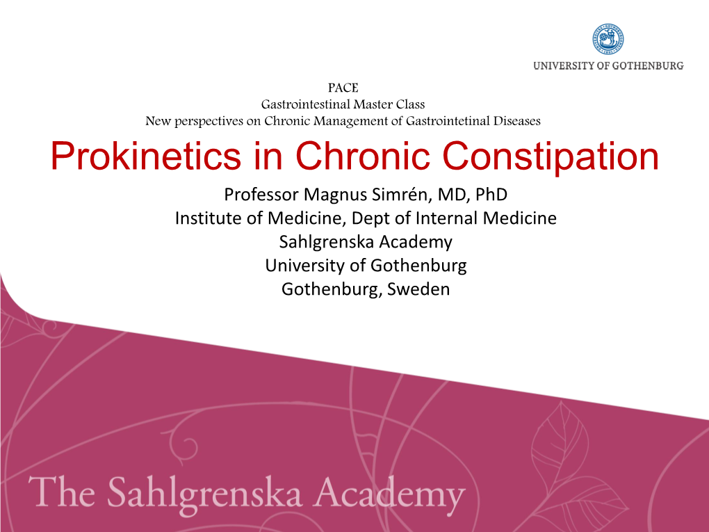Prokinetics in Chronic Constipation