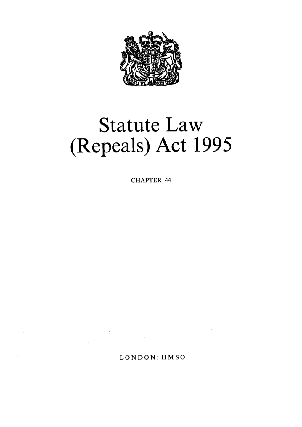 Statute Law (Repeals) Act 1995