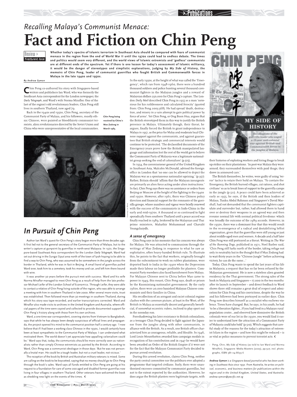 Fact and Fiction on Chin Peng