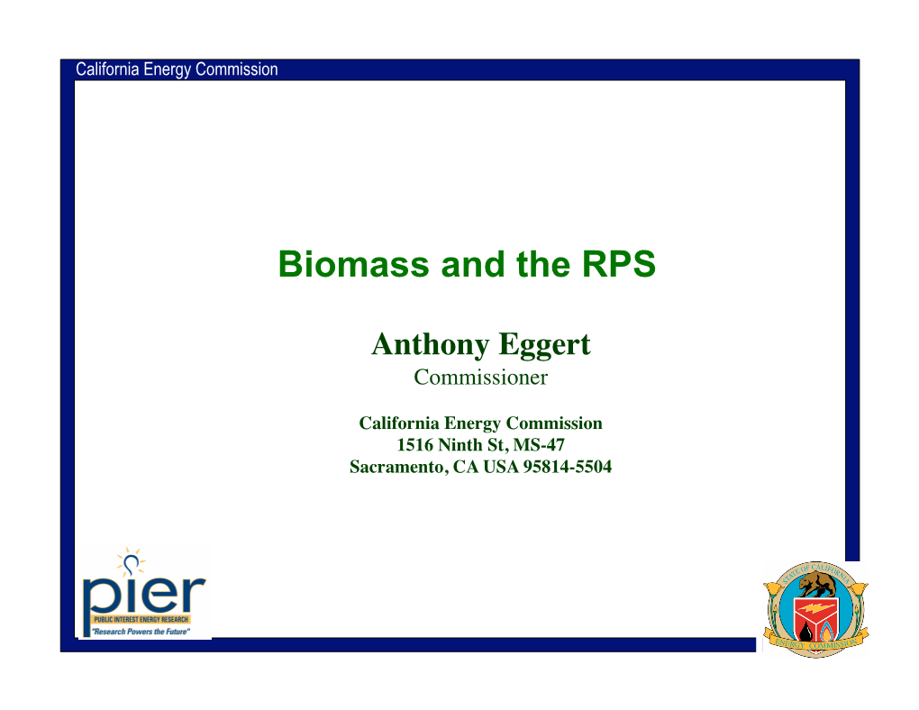 Biomass and the RPS