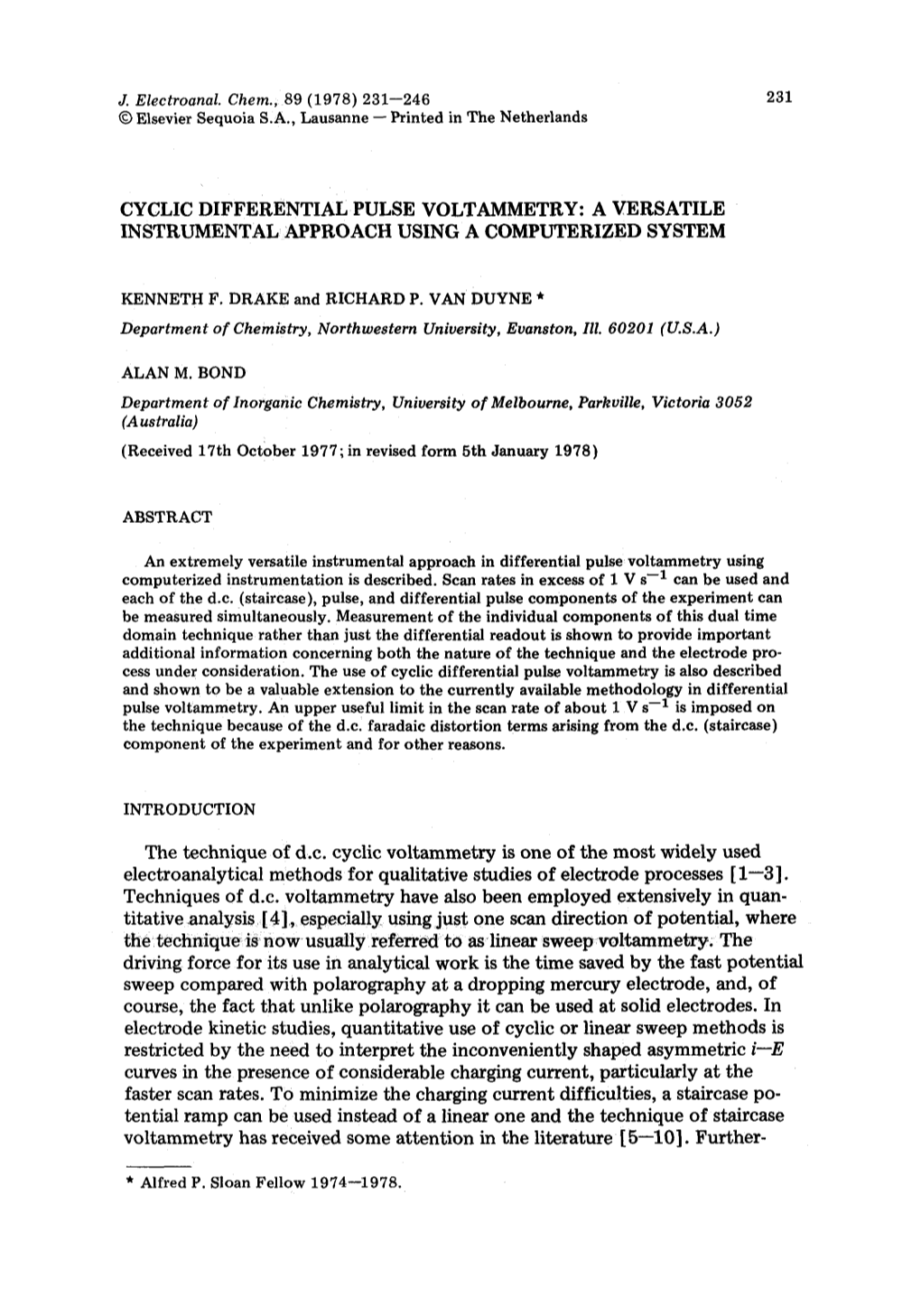 Cyclic Differential Pulse Voltammetry: a Versatile Instrumental Approach Using a Computerized System