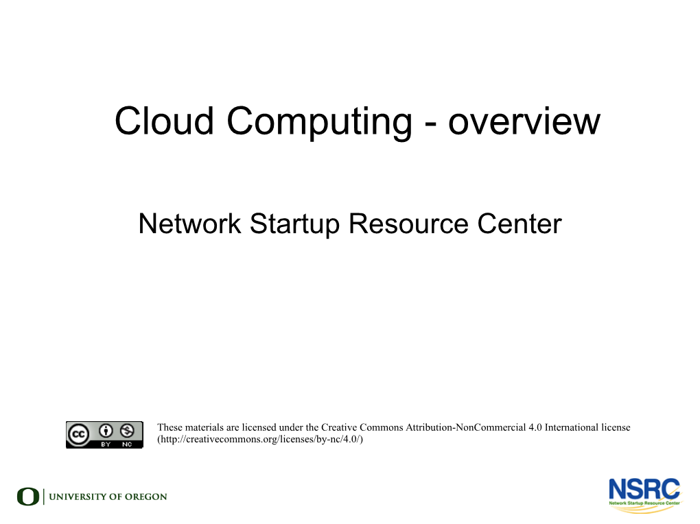 Cloud Computing - Overview