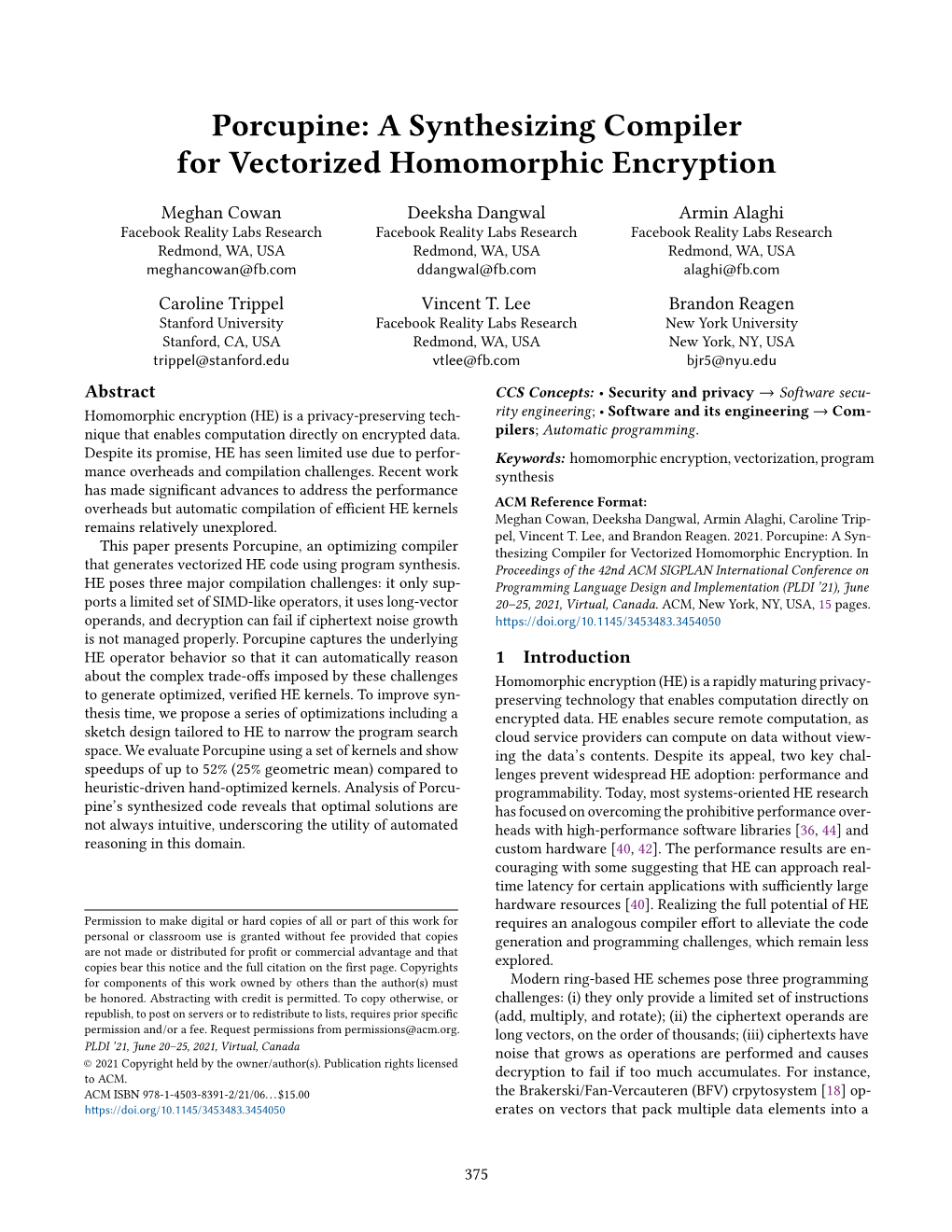 A Synthesizing Compiler for Vectorized Homomorphic Encryption