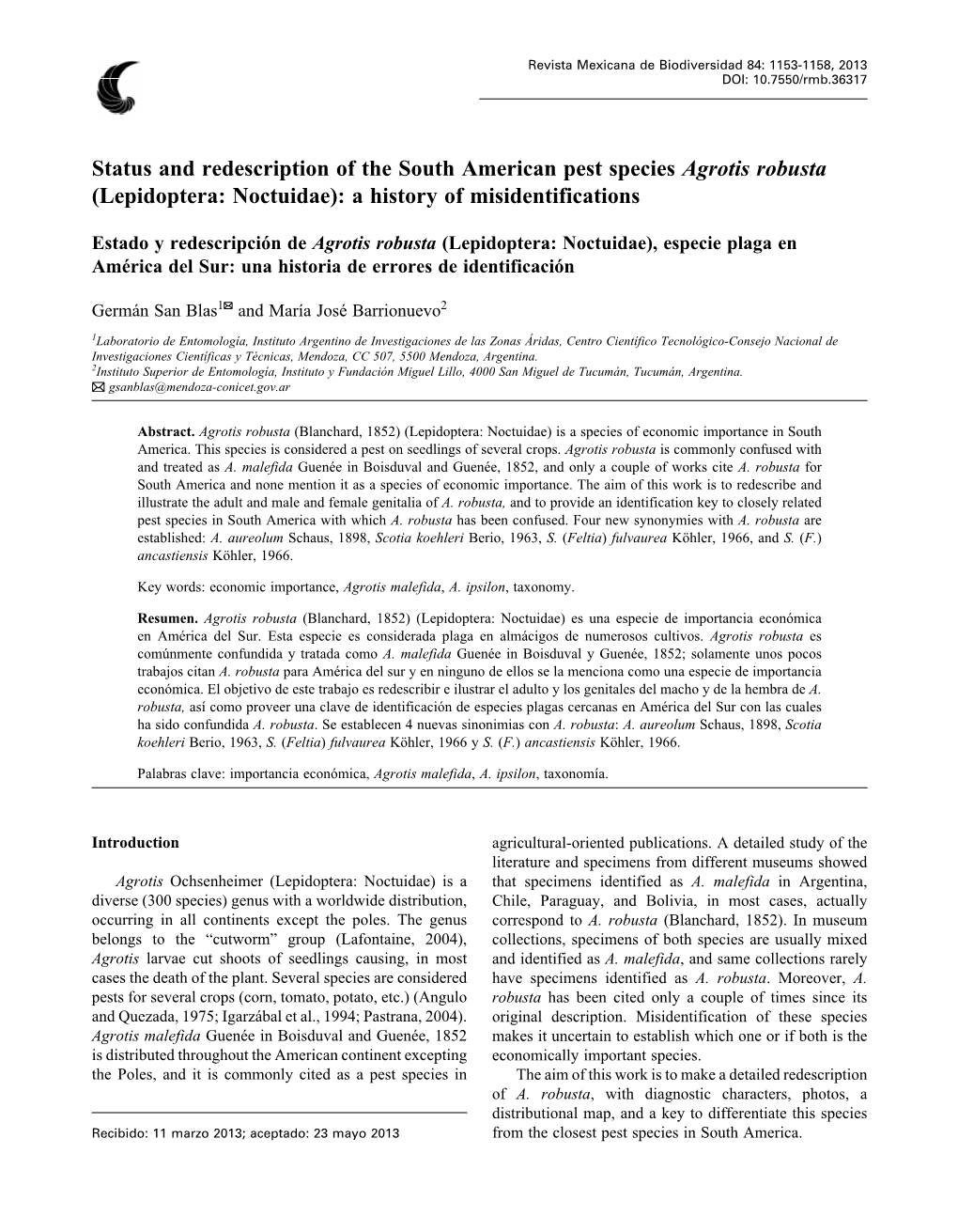 Lepidoptera: Noctuidae): a History of Misidentifications