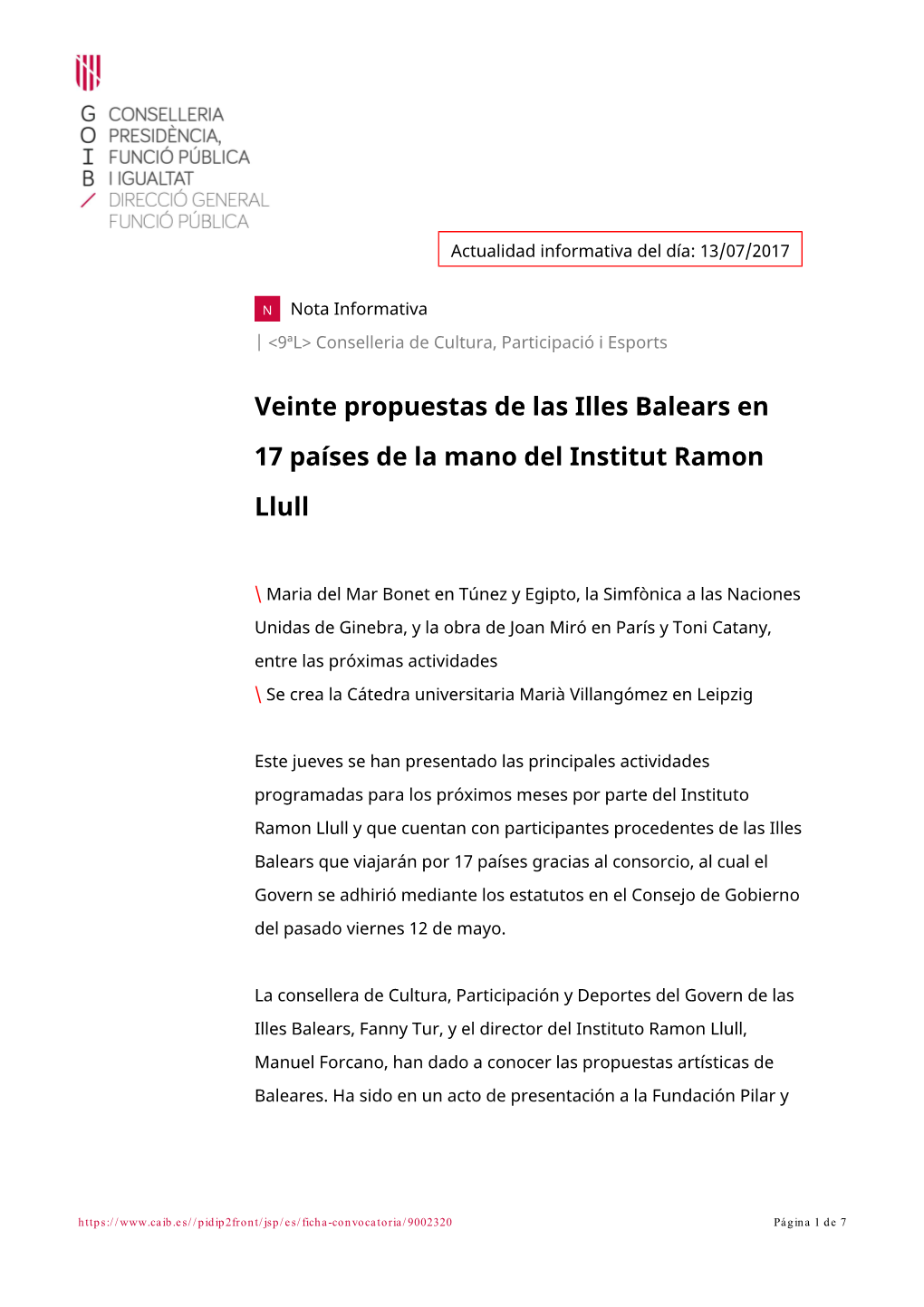 Veinte Propuestas De Las Illes Balears En 17 Países De La Mano Del Institut Ramon Llull