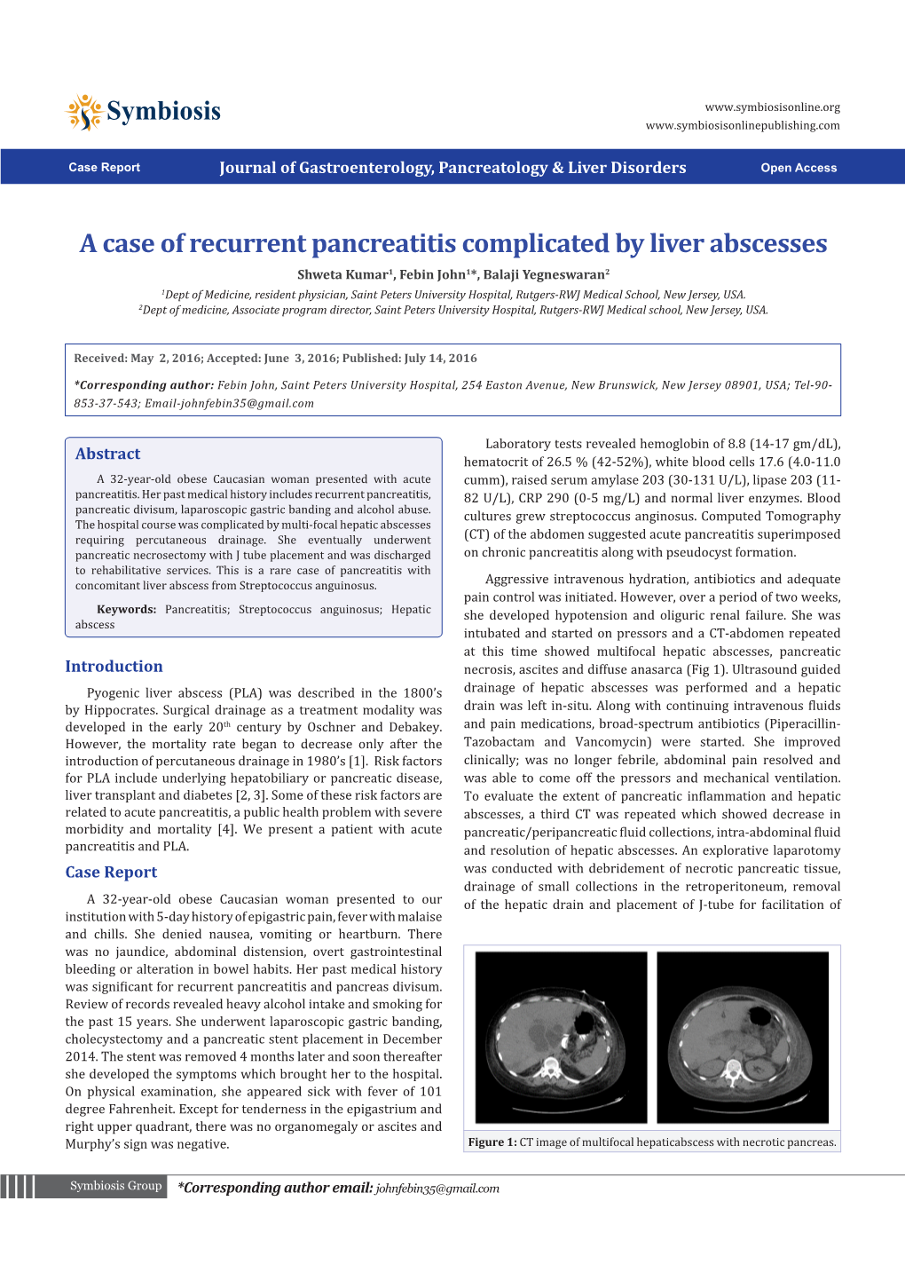 A Case of Recurrent Pancreatitis Complicated by Liver Abscesses