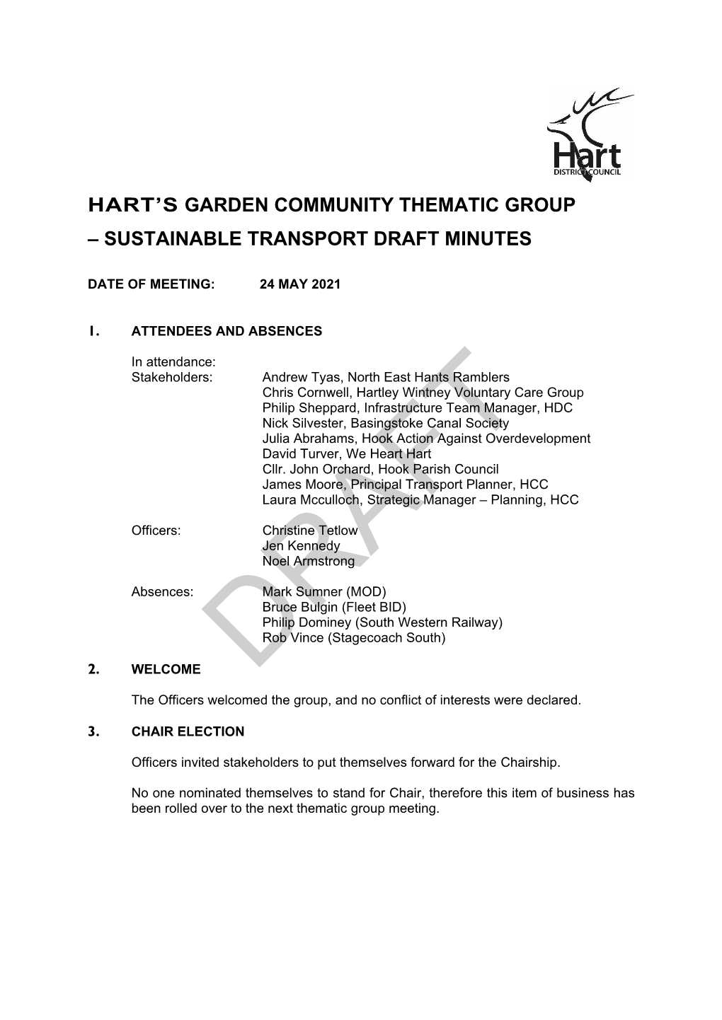 Sustainable Transport Draft Minutes