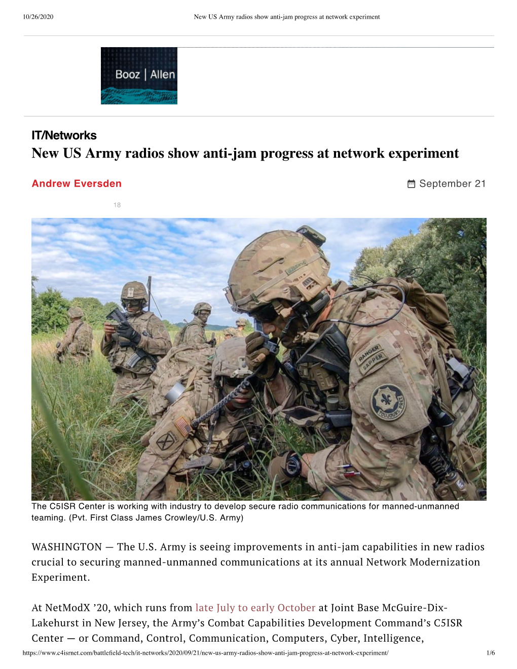 New US Army Radios Show Anti-Jam Progress at Network Experiment