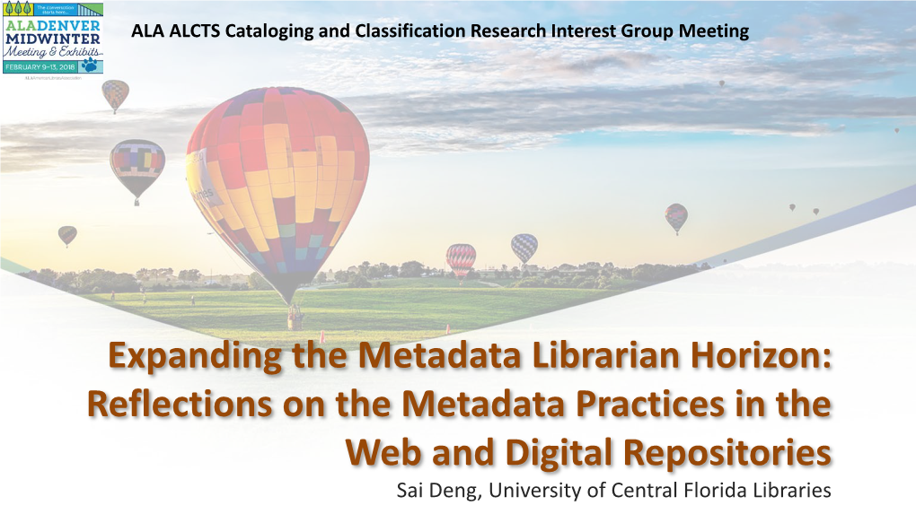 Expanding the Metadata Librarian Horizon