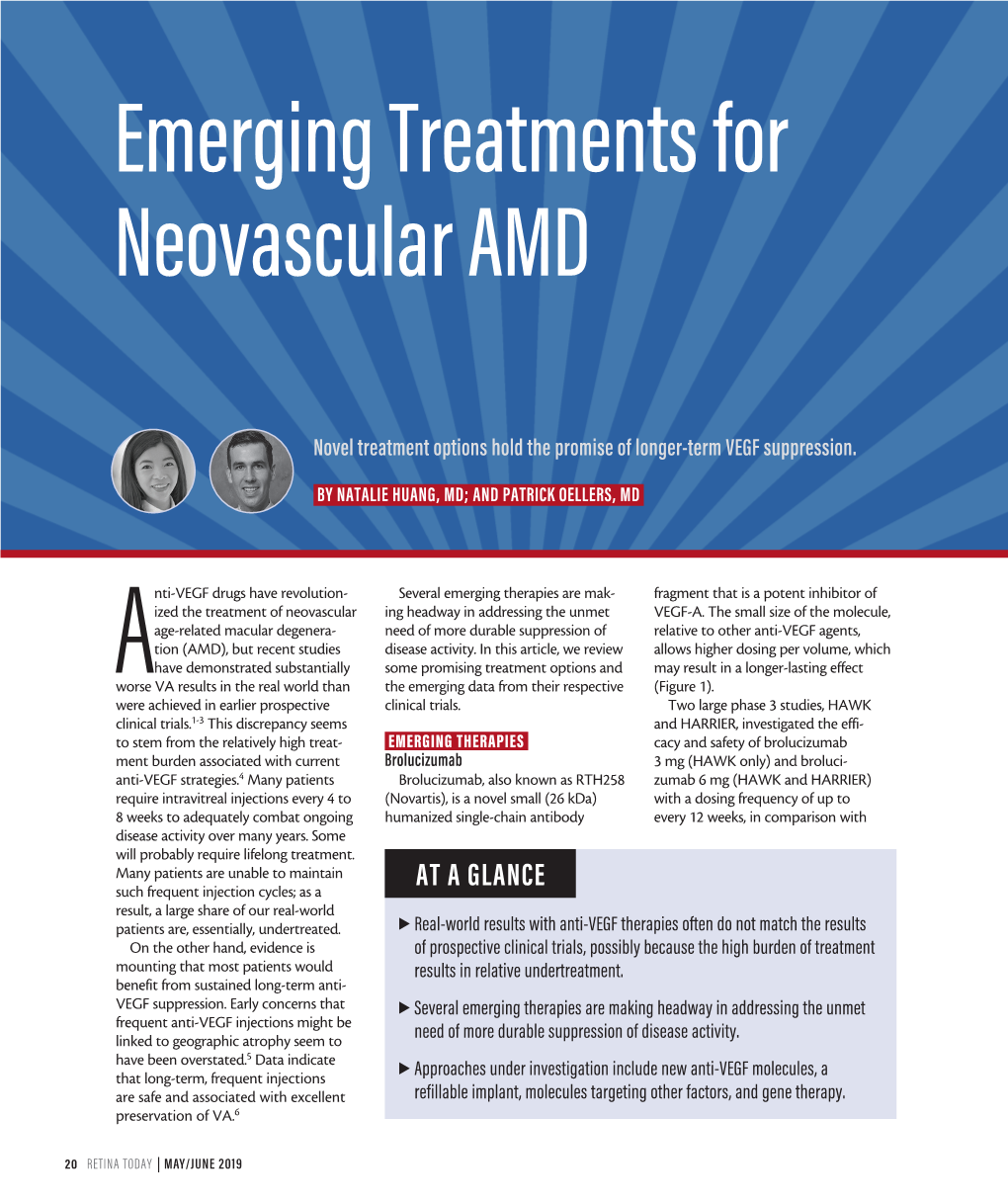 Emerging Treatments for Neovascular AMD