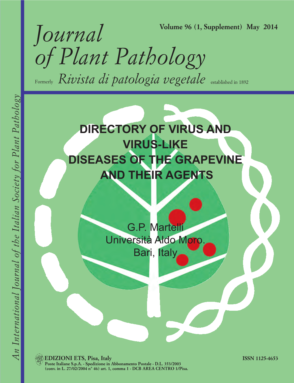 JOURNAL of PLANT PATHOLOGY VOLUME 96 (1, SUPPLEMENT) MAY 2014 ) Able) GFLV