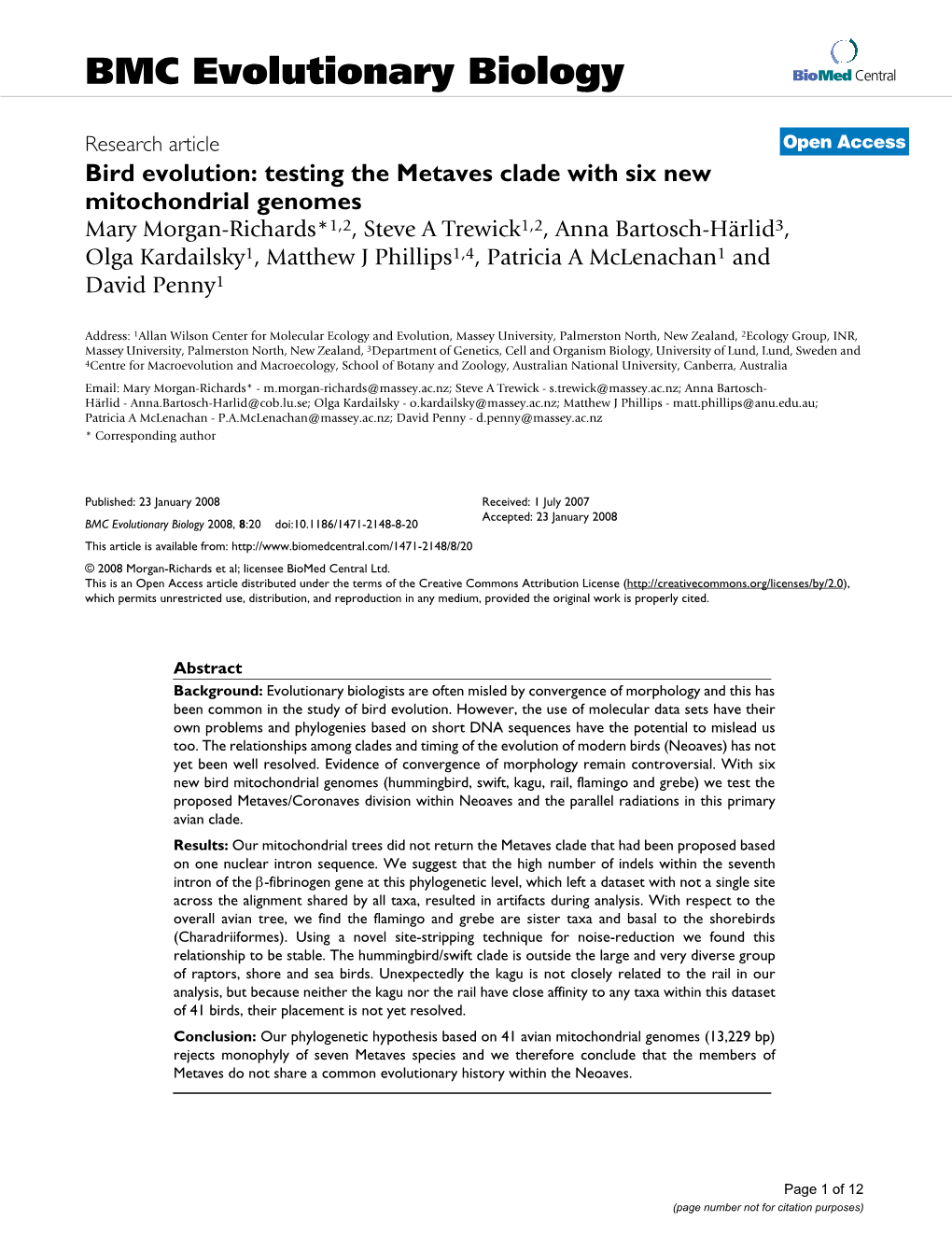 BMC Evolutionary Biology Biomed Central