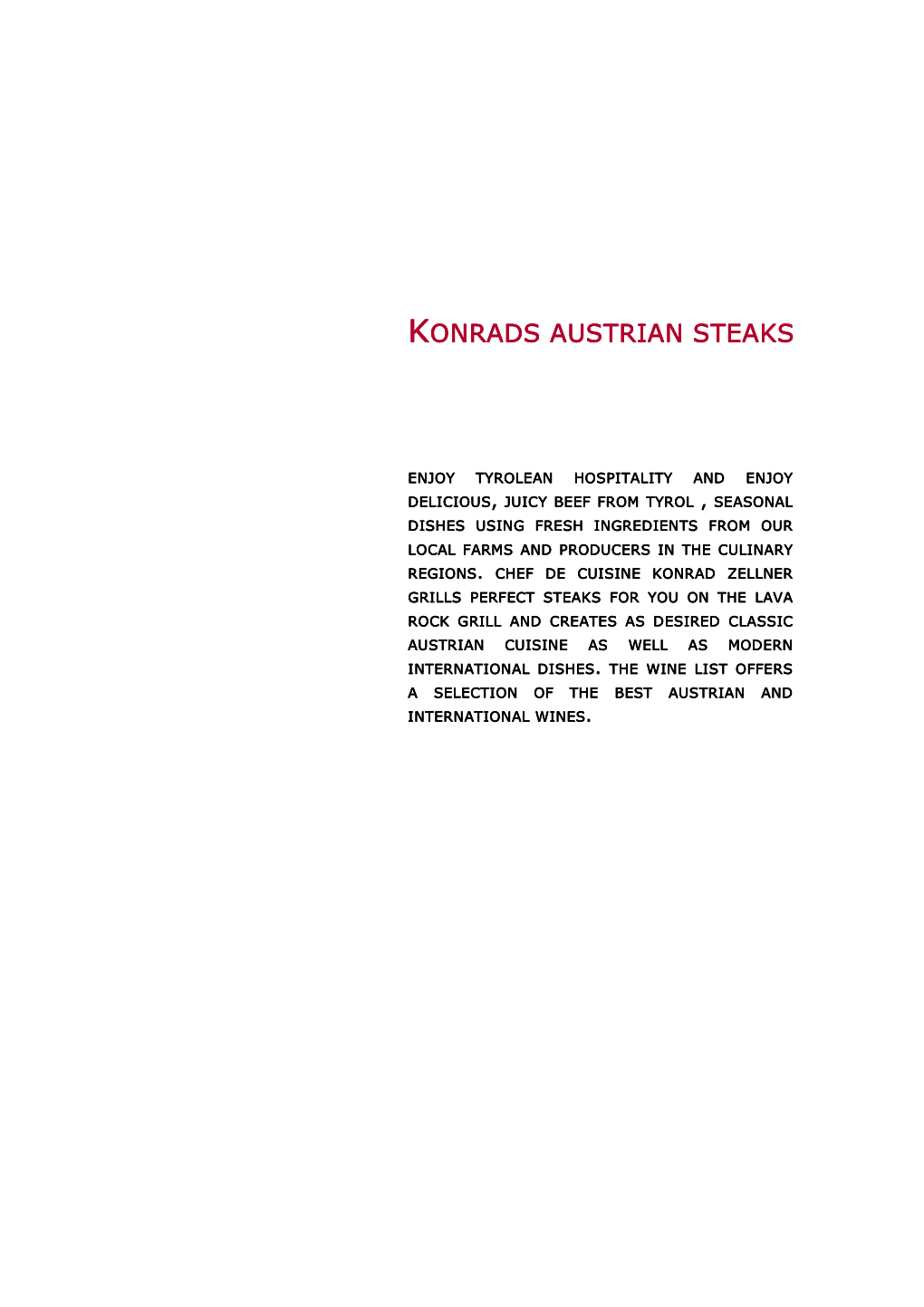 Konrads Austrian Steaks English