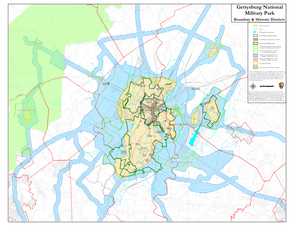 Gettysburg National Military Park Boundary & Historic Districts