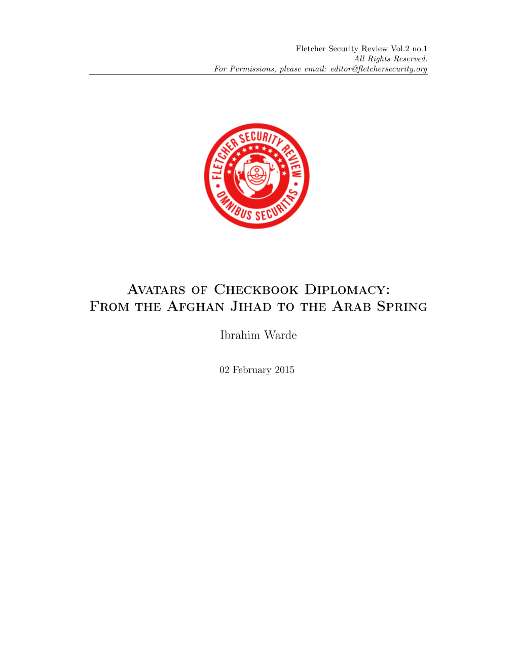 Avatars of Checkbook Diplomacy: from the Afghan Jihad to the Arab Spring