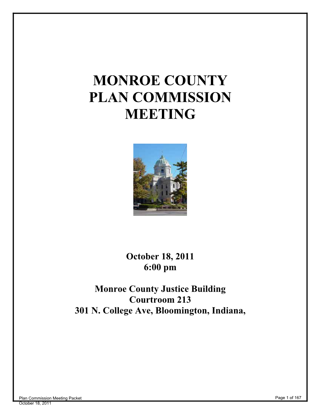 Monroe County Plan Commission Meeting