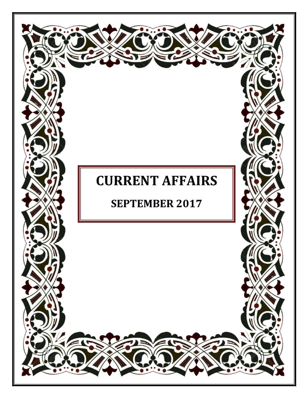 Current Affairs September 2017