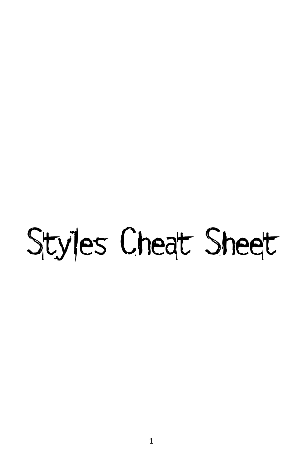 Styles Cheat Sheet