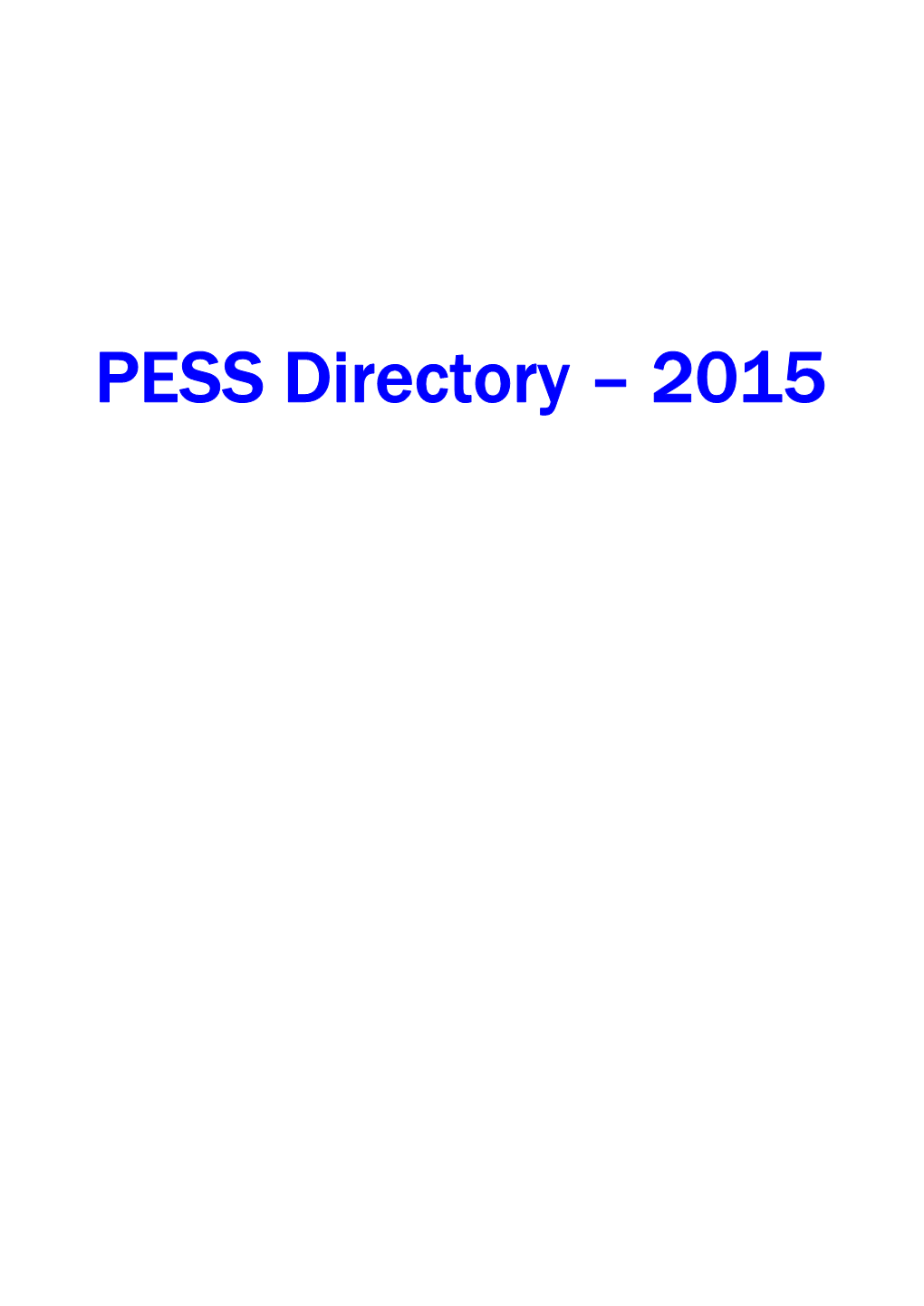 PESS Directory – 2015