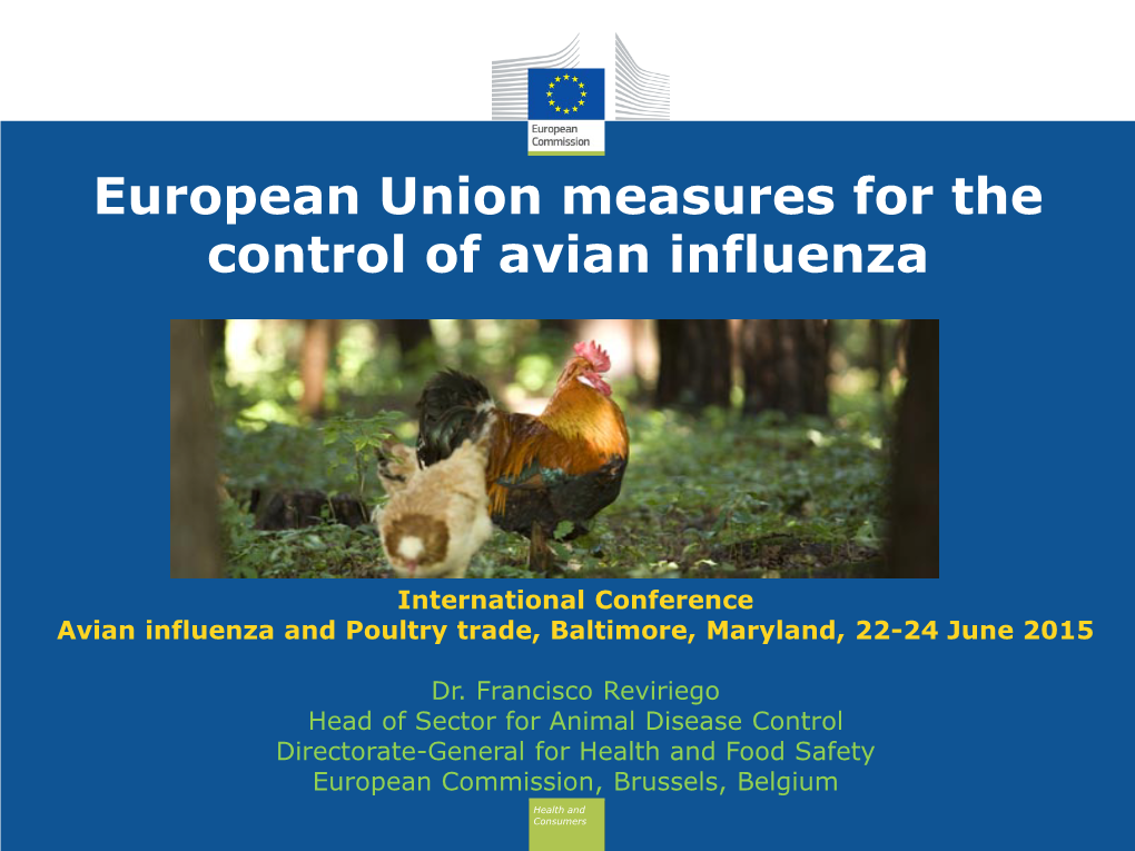 European Union Measures for the Control of Avian Influenza