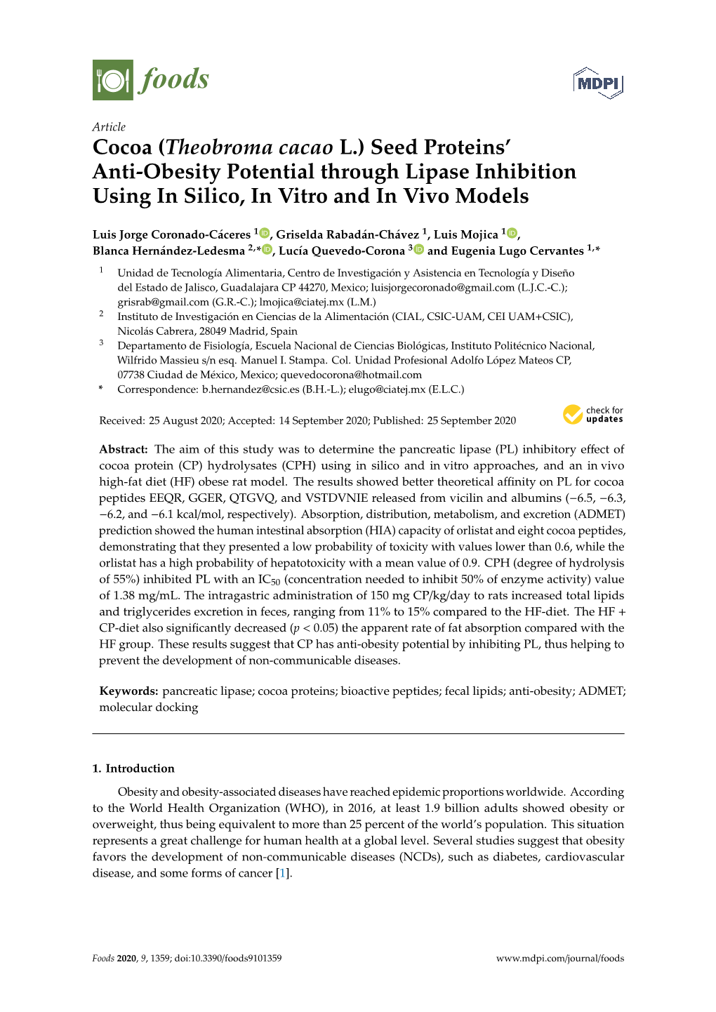 Seed Proteins' Anti-Obesity Potential Through Lipase Inhibition Using in Silico, in Vitro and in Vi