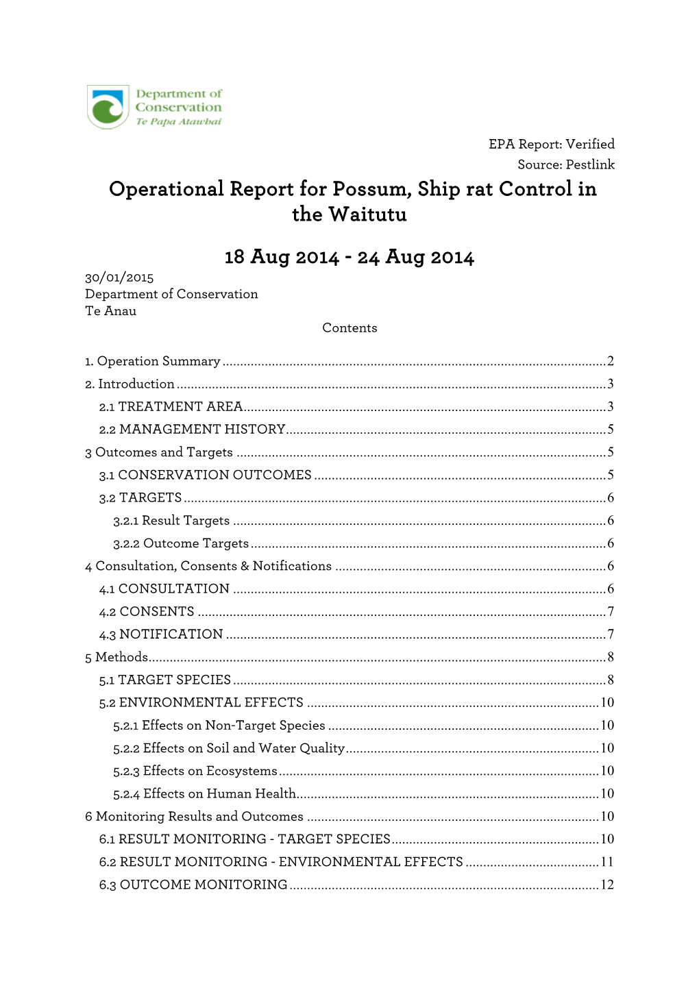2014 Southland Waitutu Report(PDF, 133