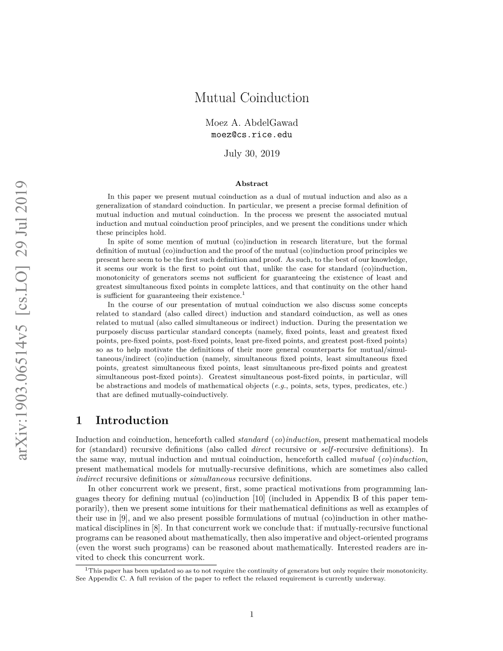 Mutual Coinduction