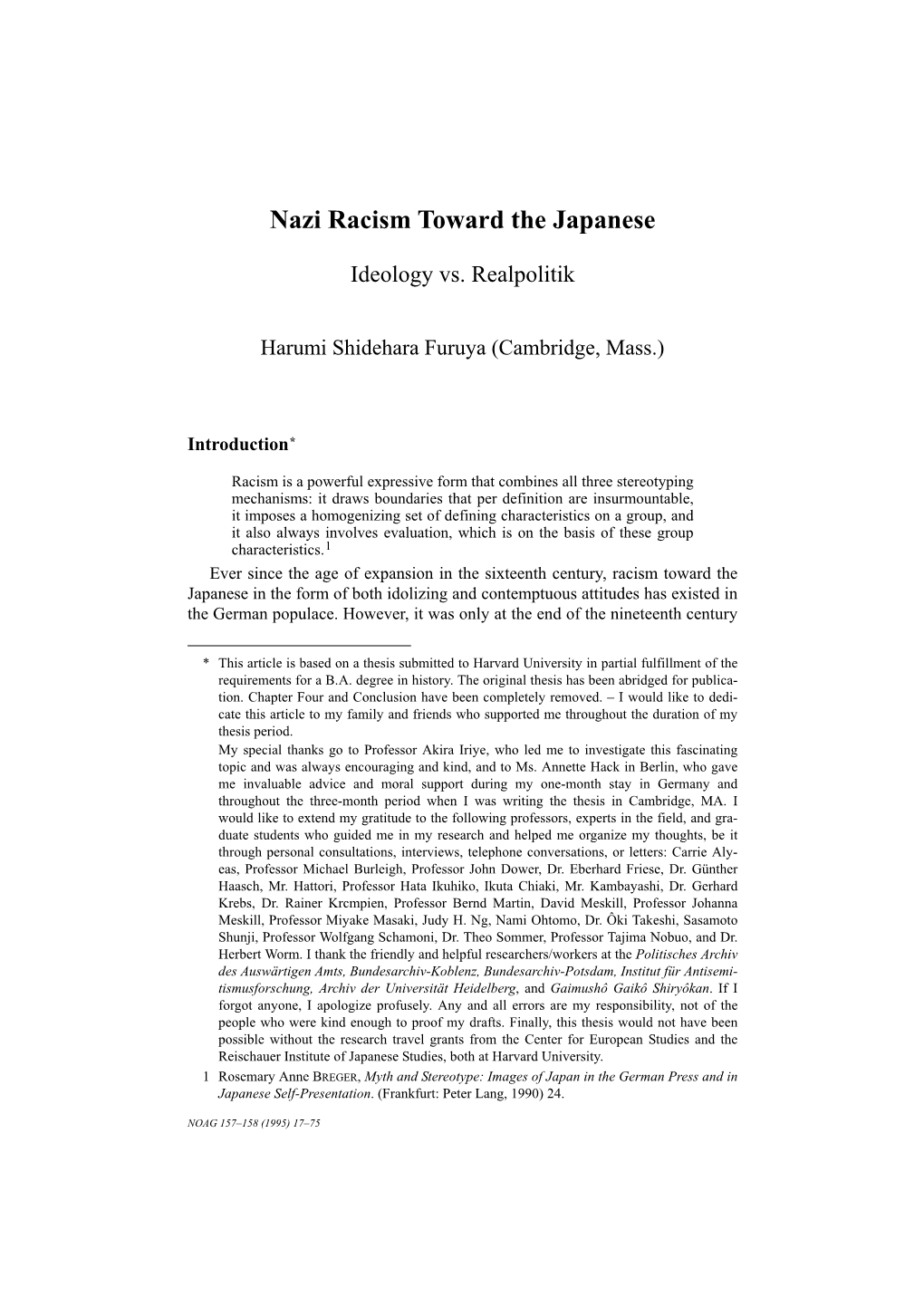 Nazi Racism Toward the Japanese