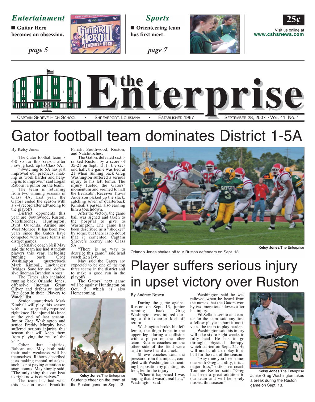 Gator Football Team Dominates District 1-5A by Kelsy Jones Parish, Southwood, Ruston, and Natchitoches