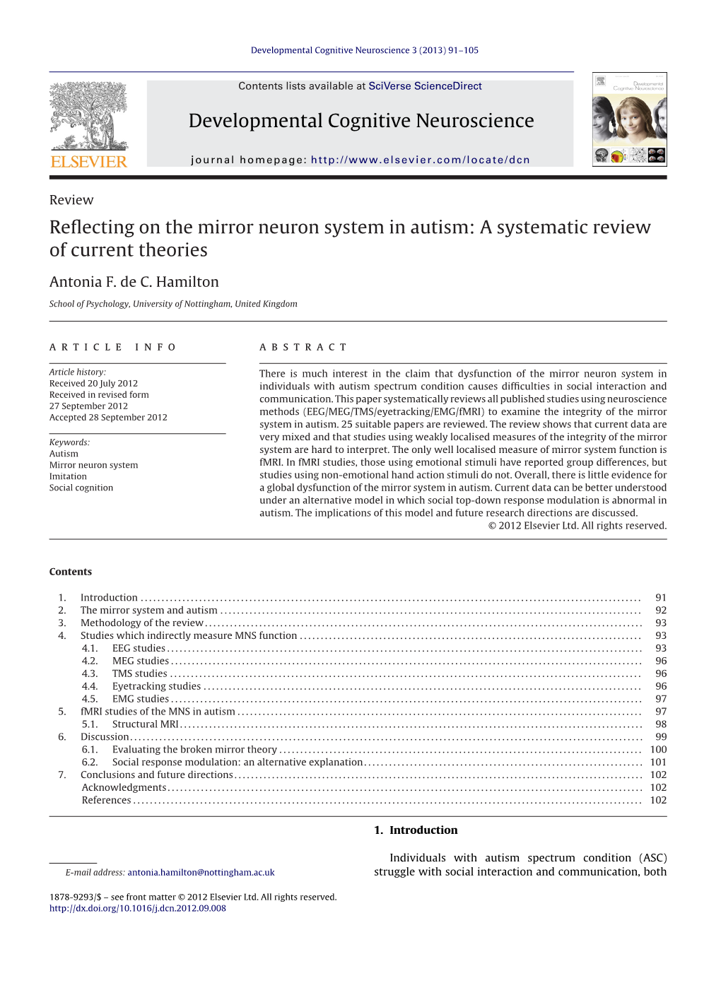 Reflecting on the Mirror Neuron System in Autism