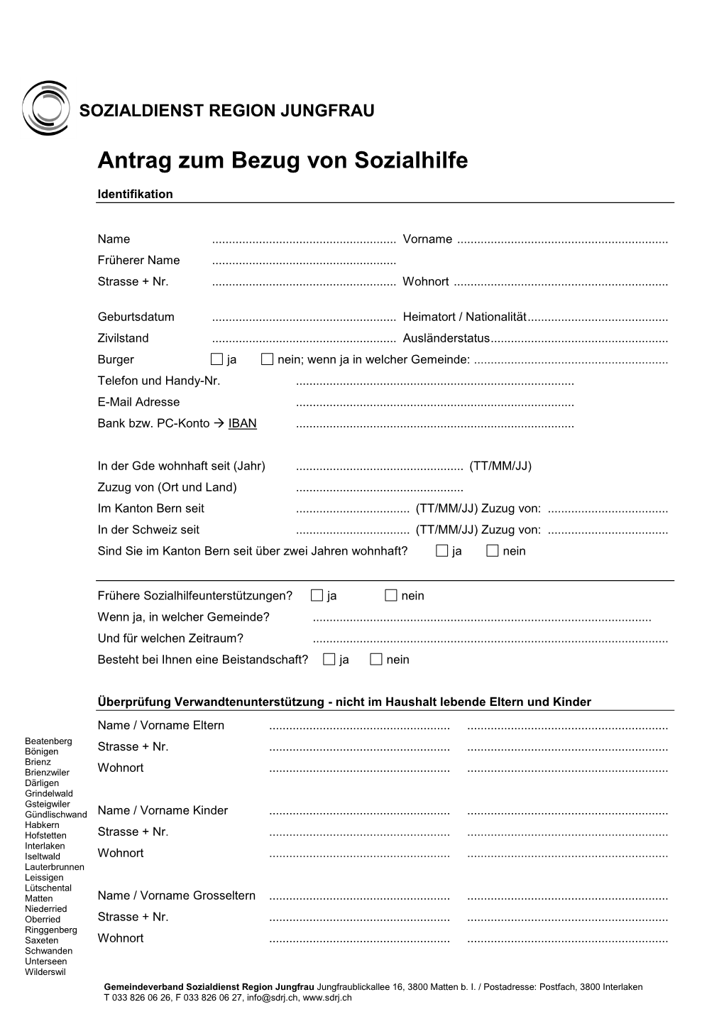 Antrag Zum Bezug Von Sozialhilfe