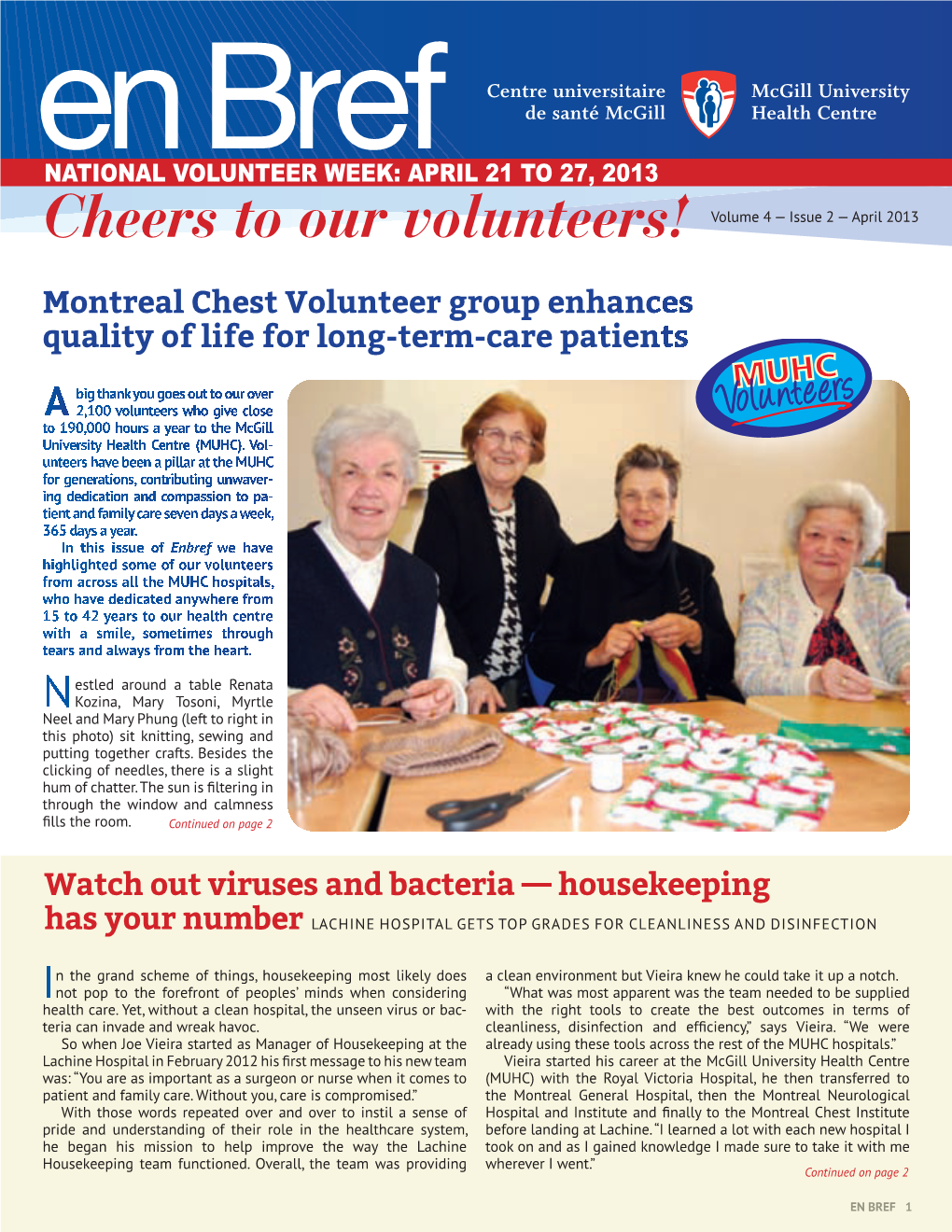 Montreal Chest Volunteer Group Enhances Quality of Life for Long-Term-Care Patients