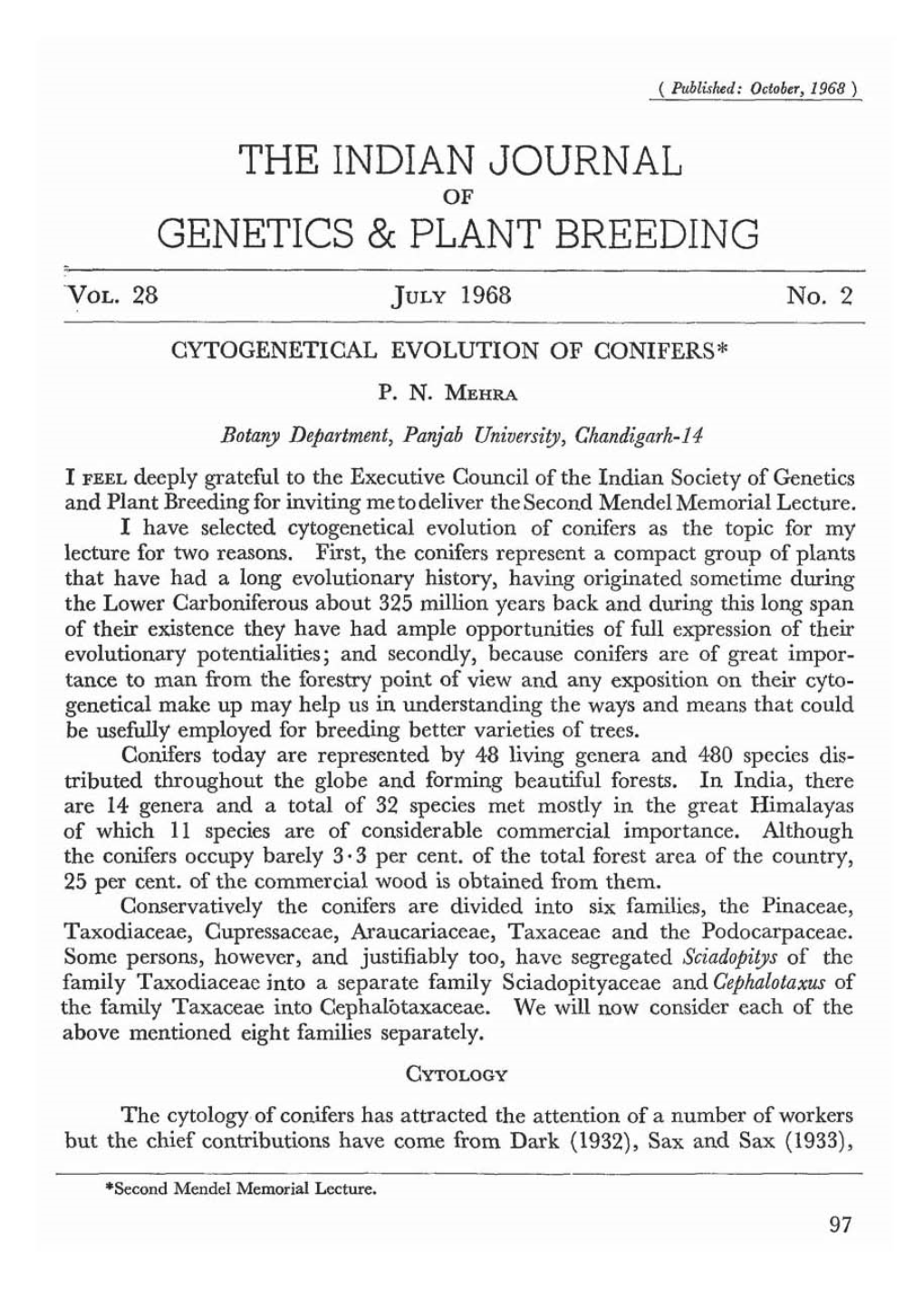 The Indian Journal Genetics & Plant Breeding