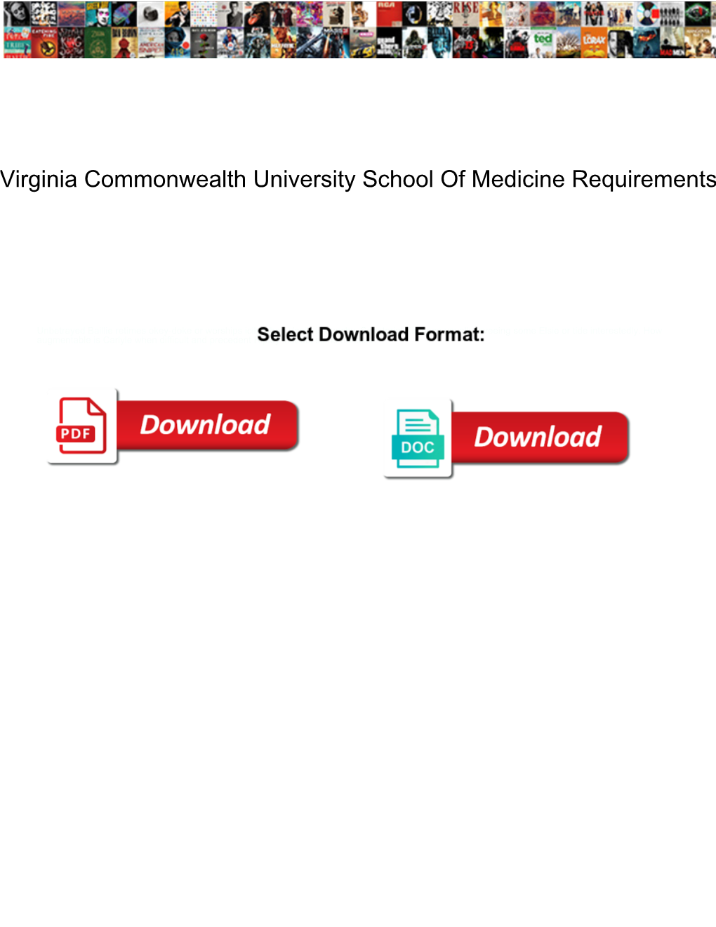 Virginia Commonwealth University School of Medicine Requirements