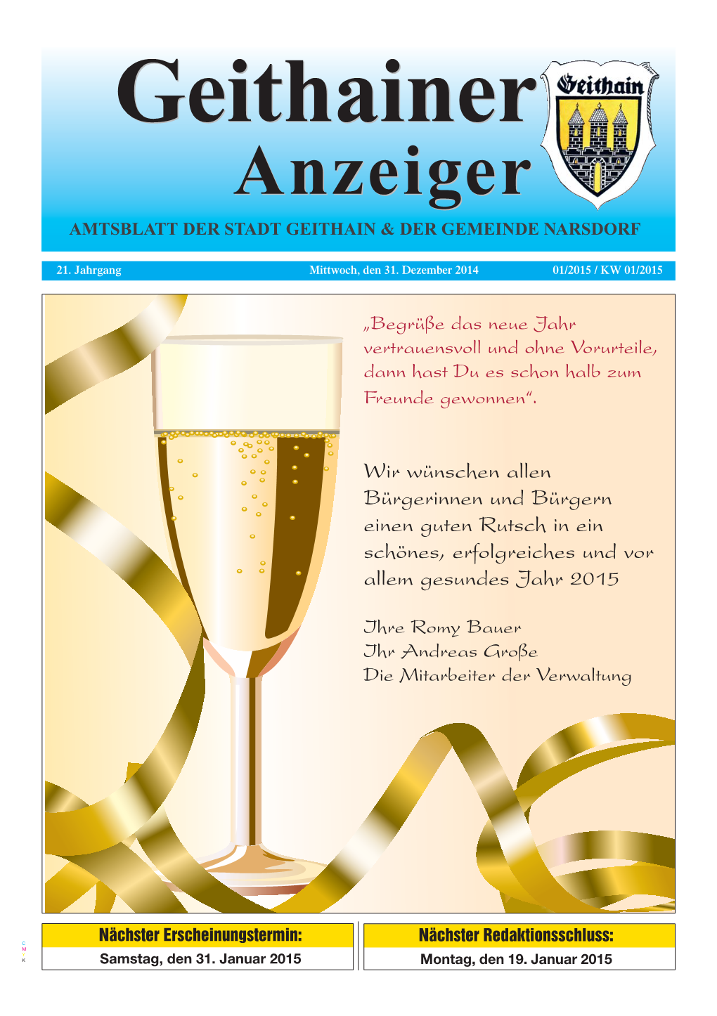 Anzeiger AMTSBLATT DER STADT GEITHAIN & DER GEMEINDE NARSDORF