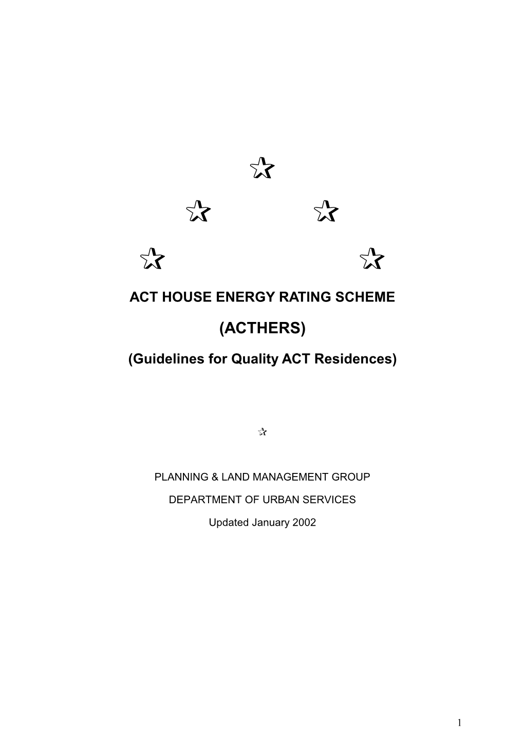 Act House Energy Rating Scheme