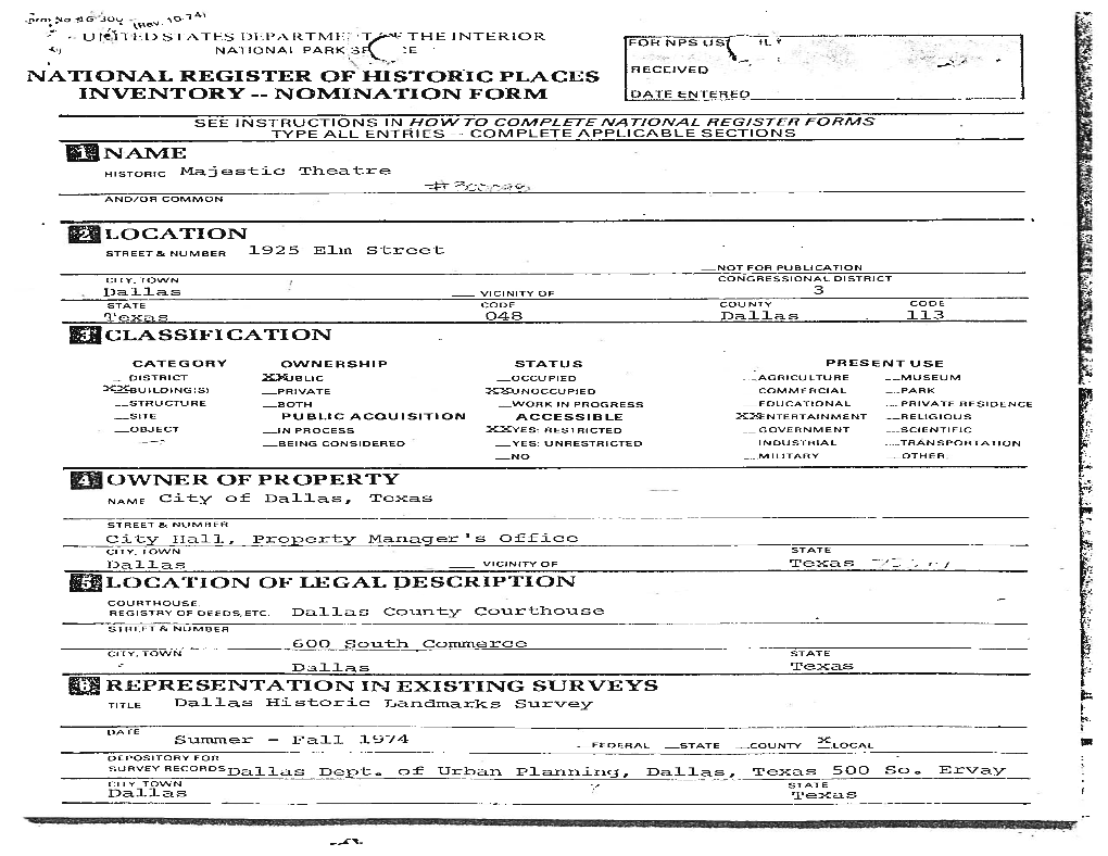 National Register of Historic Places Inventory-- Nomination Form Date Entered